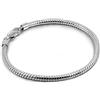 Dankadi Braccialetto a forma di serpente, 3 mm, 4 mm, in 925, argento, 6,3 - 9,5 pollici, maglia rotonda, catena serpentina dorata, 16 - 24 cm, regalo di gioielli festa di compleanno per uomo e donna,