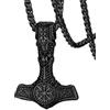 FaithHeart Collana Il Mjolnir Martello Bussola Odino Santo Patrono Collana Vichinga in Argento/Nero/Oro per Uomini Unisex Alta Qualità Hiphop Punk Motociclista