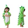 Verve Jelly Accappatoio per bambini con cappuccio, modello di dinosauro in cotone Asciugamano carino per bambini Accappatoio da spiaggia Poncho con cappuccio per neonati Ragazzi e ragazze(Verde)