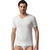 OLTREMARE 4 T-Shirt Uomo in Cotone Elasticizzato a Manica Corta e Collo a Punta. Colore Bianco Taglia 4/M