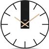Cander Berlin Juna, orologio da parete vintage, silenzioso, 40 cm, in MDF, senza ticchettio, grande, moderno, nero, soggiorno, cucina
