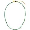 Purelei Collana di avventurina, collana da donna in acciaio inossidabile resistente, collana impermeabile di perle di avventurina naturale, lunghezza regolabile di 35-40 cm