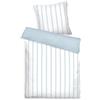 TOM TAILOR Bettwäsche Classic Satin Stripes Cozy Sky Blue & Light Lemon, 80x80 cm + 155x220 cm, 100% Baumwolle/Satin, mit Wendemotiv, farbiger Paspel am Kissen und Markenreißverschluss