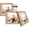 CABBEL confezione da tre (3 pezzi) cornici 15x15 cm in legno MDF Rovere con plexiglass infrangibile/Modno