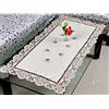FACULX Runner da tavola bianco ricamato pizzo tovaglia floreale festa di nozze tessuto raso - (quadrato 57 x 117 cm)