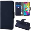 N NEWTOP Newtop Cover Compatibile per Samsung Galaxy M20, HQ Lateral Custodia Libro Flip Magnetica Portafoglio Simil Pelle Stand (Blu)