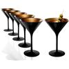 Stölzle Lausitz Elements Ciotola da Cocktail, Vetro, Nero Opaco + Bronzo, confezione da 6