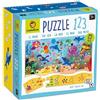 Ludattica - Puzzle 123 Il Mare - Puzzle 25 pezzi bambini 3+ - Due giochi in uno - Dimensione 50 x 35 cm - Made in Italy