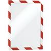 DURABLE Cornice Duraframe Security - adesiva - pannello magnetico - A4 (21 x 29,7 cm) - rosso-bianco - Durable (unità vendita 2 pz.)