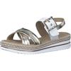 MARCO TOZZI Sandali Donna con Tacco a Zeppa in Pelle Estivi, Bianco (White Comb), 39 EU