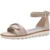 MARCO TOZZI Sandali Donna Bassi con Cinturino Regolabile Vegani, Beige (Dune), 40 EU