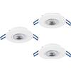Eglo Zujar, Set di 3 luci da incasso a LED, faretti da incasso, faretti spot da soffitto in plastica bianca, spot da incasso a parete, spot da soffitto, luce bianca calda, diametro 8,5 cm