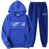 YiLianDa Tuta Trapstar Uomo Donna 2 Pezzi Completo Trapstar Unisex Felpa con Cappuccio in Plie e Pantaloni Trapstar Tuta Jogging Sportiva Set Autunno Inverno