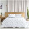 Ruggeri - Parure Copripiumino Matrimoniale Double Face- Made in Italy - 100% Percalle di Puro Cotone con 2 Federe e 1 Sacco Copripiumino - Collezione Believe - Azzurro e Bianco