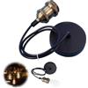 Eterspr E27 Lampade a Sospensione Accessori, Retro Plafoniere Lampadario Titolare Accessori Con 100 mm Cavo, per Bar, Caffetteria, Negozio di Abbigliamento, Casa, Hotel (Bronzo Dorato)