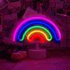 Aslanka Luce al neon arcobaleno, notturna per camera, a LED batteria/USB, decorazione Natale, festa compleanno, camera, lampada da tavolo per bambini