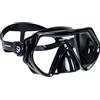 AQUAZON RS1 Maschera da snorkeling per adulti, qualità professionale, vetro anti-appannamento, cinturino in silicone liquido e corpo della maschera, colore: nero
