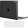 TECOOL Cover compatibile con MacBook Pro 15 Pollici 2019 2018 2017 2016 (A1990 A1707) con Touch Bar, Custodia Rigida Protettiva Sottile in Plastica e Copritastiera UE, Cristallo Nero