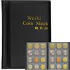 NOCHME Album Tasche Monete da Collezione 120 Tasche 3 * 3cm Custodia Organizza E Vetrina in Pelle Album Porta Raccoglitore Euro 2 Euros Monete da Collezione World Coin Stock Album