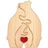 NQEUEPN Puzzle di Legno Famiglia Personalizzato, Orsetti Con Cuore Amorevole - Inaugurazione Della Casa per Papà e Mamma (4 Orsi)