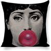 ROTOOY Lina Cavalieri Federa per Cuscino in Cotone e Lino, Fodera per Cuscino Decorativa Arte Quadrata Personalizzata Occhio, Include Solo Federa, 18X18 Pollici(45X45cm),A24