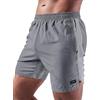 Satire Gym - Pantaloni sportivi da uomo corti con tasche - Pantaloncini sportivi da uomo come pantaloni da corsa, pantaloncini da palestra (Running, bodybuilding, fitness) (bianco, XL), grigio chiaro