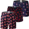 HiaLegion Larghi Boxer Uomo Boxer Americani Uomo Cotone Pantaloncini Pantaloncini Boxer Morbido Boxer Pigiama Carino 3 Pacco L