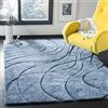 Safavieh Tappeto Shag per Soggiorno, Sala da pranzo, Camera da letto - Florida Shag Collection, A Pelo Lungo, Blu, 69 X 213 cm