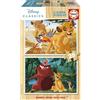 Educa - Set di 2 puzzles in legno per bambini con 25 pezzi ciascuno | Il Re Leone. Misura: 26 x 18 cm. Raccomandato da 4 5 6 anni (19960)