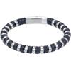 iXXXi Men Bracciale in pelle da uomo Logan argento opaco | 20cm, Medium, Acciaio inossidabile, Nessuna pietra preziosa