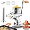 Hanchen Tritacarne Manuale Acciaio Inox Insaccatrice per Salsicce Domestico Commerciale con Dischi da Taglio 5/8mm Imbuto Ventosa per Pollo Maiale Manzo Verdure