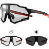 ROCKBROS Occhiali Ciclismo da Sole Uomo Donna, Occhiali Sportivi Fotocromatici+Polarizzati per Bici MTB, con Chip Fotosensibile, Protezione UV 400, Montatura TR90