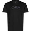 CMP T-Shirt Piquet Maniche Corte Con Logo Cmp T-shirt, Uomo, Nero, 52