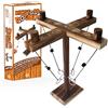 Original Cup Gioco Doppio Ring Toss per 4 Giocatori | Gioco di abilità in Legno | Lanciatore di Anelli Appeso | Chi sarà Il più Veloce? | all'Interno e all'aperto | per Adulti | 100% Legno | SparkL