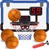 TEUVO Mini Canestro Basket da Camera con Punteggio Automatico Interno Esterno Canestro Basket Bambini 5 6 7 8 9 10 Anni per Casa Porta 4 Pallone Basket Giocattoli Mini Hoop Regalo per Ragazzi Ragazzee