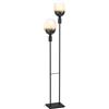 Eglo Valdemoro - Lampada da terra minimalista, piantana da soggiorno con interruttore e attacco E27 per lampadine a vista, in metallo nero