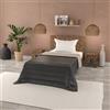 Italian Bed Linen Trapuntino Estivo Linea BASIC Made in Italy Copriletto Stampato in Morbida Microfibra - Trapunta Primavera Estate Mezza Stagione Tinta Unita - Singolo 160x240cm, Grigio Scuro/Grigio Chiaro
