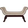 PREMIER Housewares 2403247 Sedile Curvo con Copertura Miscela di Lino Naturale e Cotone e Gambe MDF Scuro con Finitura in PVC