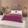 Italian Bed Linen Trapuntino Estivo Linea BASIC Made in Italy Copriletto Stampato in Morbida Microfibra - Trapunta Primavera Estate Mezza Stagione Tinta Unita - Matrimoniale 250x240cm, Fucsia/Grigio Chiaro