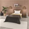 Italian Bed Linen Trapuntino Estivo Linea BASIC Made in Italy Copriletto Stampato in Morbida Microfibra - Trapunta Primavera Estate Mezza Stagione Tinta Unita - Singolo 160x240cm, Marrone/Panna
