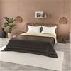 Italian Bed Linen Trapuntino Estivo Linea BASIC Made in Italy Copriletto Stampato in Morbida Microfibra - Trapunta Primavera Estate Mezza Stagione Tinta Unita - Matrimoniale 250x240cm, Marrone/Panna