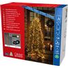 Konstsmide Micro LED Compactlights - Guaina con anello, 6 fili da 180 diodi, timer 8 ore, 1080 diodi color ambra, trasformatore esterno da 30 V (IP44), 9 W, cavo nero