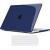 TECOOL Cover per MacBook Pro 16 Pollici M4 M3 M2 M1 Pro/Max 2021-2024 (A3403 A3186 A2991 A2780 A2485), Custodia Rigida Protettiva Sottile in Plastica e Copritastiera UE, Cristallo Blu Navy