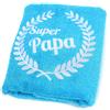 Abc Casa Asciugamano per il compleanno del papà o per la festa del papà, con ghirlanda ricamata e scritta in tedesco "Super Papa", fantastica idea regalo