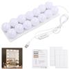 Jinlaili 14 Lampadine Dimmerabili, Luci da Specchio, Luci da Specchio a LED in Stile Hollywoodiano, Lampada da Trucco a LED con 3 Colore, Lampade da Toeletta, Luci per Trucco per Specchio Cosmetico