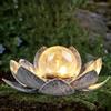 himmel Decorazione esterna del giardino della lampada solare, lampada solare impermeabile del fiore di loto, decorazione della sfera di vetro crack, giardino delle luci solari per i giardini, prati