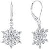 JO WISDOM Orecchini Fiocco di neve Argento 925 Donna con 3A Zirconia Cubica,Orecchini per le Ragazze delle Donne