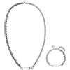 Purelei Set di gioielli Kipi (oro, argento, oro rosa), Set di collana e bracciale unisex in acciao inossidabile, Set regalo con collana e bracciale con spilla da balia, waterproof (Argento)