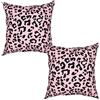Ailietra Set di 2 federe per cuscini con motivo leopardo, 50 x 50 cm, colore rosa leopardo, per divano, camera da letto, soggiorno, seggiolino auto