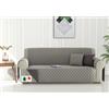 Generico Copridivano 3 Posti Con Braccioli Double Face Di Ultima Generazione Antimacchia Testato Su Tutti I Divani Prodotto Dai Maestri Artigiani Italiani (2 Posti 120X212 CM, Grigio Chiaro/Grigio Scuro)